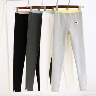 Cat Appliquae Cropped Skinny Pants