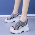 Chunky Platform Wedge Patterned Sandals