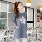 Star Fleece Lined Long Pocketed Raglan Sweatshirt