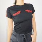 Dragon-embroidered Cropped T-shirt