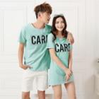 Couple Matching Lettering Short-sleeve T-shirt / T-shirt Dress