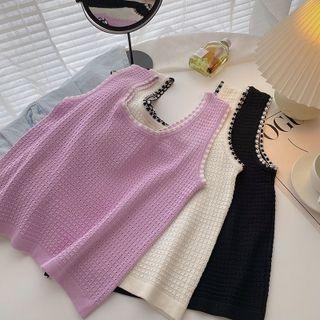 Round Neck Two-tone Tank Top