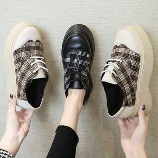 Platform Plaid Lace Ups