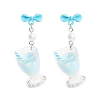 Drinks Drop Earring 1 Pair - Blue - One Size
