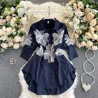 Lace Embroidered Batwing-sleeve Top
