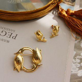 Tulip Alloy Earring / Brooch