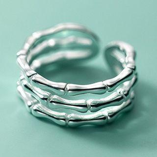 Layered Sterling Silver Open Ring S925 Silver - 1 Pc - Silver - One Size