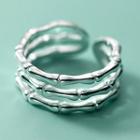 Layered Sterling Silver Open Ring S925 Silver - 1 Pc - Silver - One Size