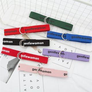 Lettering Double D-ring Nylon Belt
