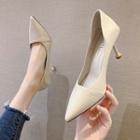 Pointed Flared Heel Pumps