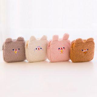 Embroidered Fleece Rabbit Pouch