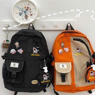 Rocket Print Buckled Backpack