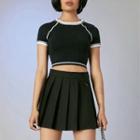 Contrast-trim Short Sleeve Cropped Top