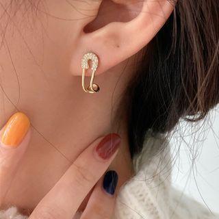 S925 Sterling Silver Rhinestone Pin Stud Earring