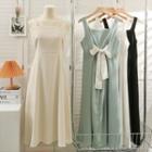 Details Ribbon-back Sleeveless Midi Dress