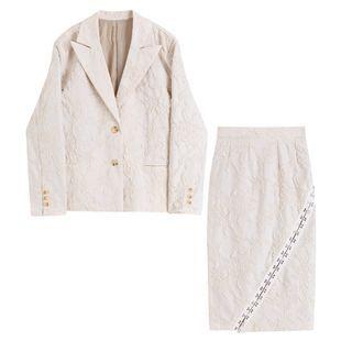 Lace Blazer / Midi A-line Skirt