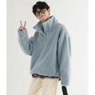 Fleece Mock-neck Henley Sweatshirt
