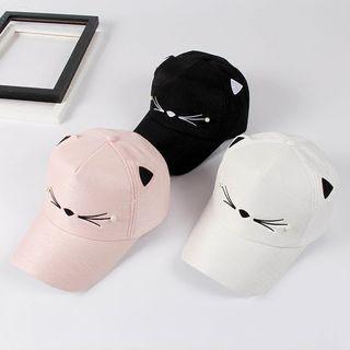Embroidered Cat Face Baseball Cap