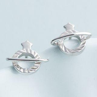 925 Sterling Silver Star Stud Earring 1 Pair - S925 Silver - Silver - One Size