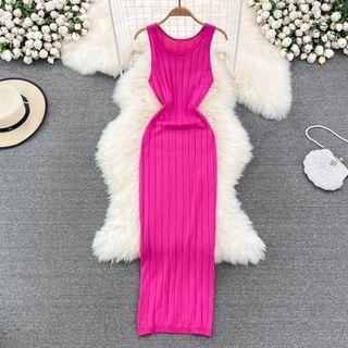 Plain Ribbed Tank Dress