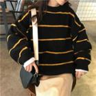 Oversize Stripe Knit Pullover