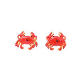 Fashion And Simple Plated Gold Crab Stud Earrings Golden - One Size