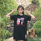 Short-sleeve Cat Print T-shirt Dress