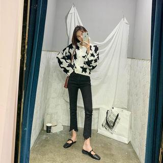 Frayed Semi Boot-cut Pants