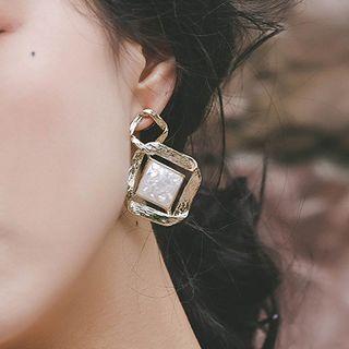 Rhombus Drop Earring 925 Sterling Silver - One Size