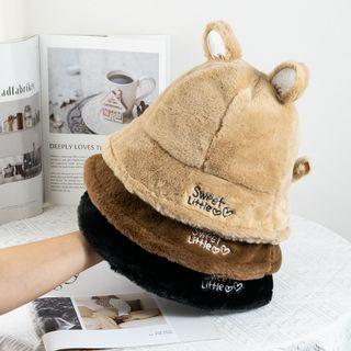 Bear Ear Fluffy Bucket Hat
