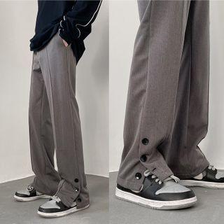 Side-button Loose Fit Dress Pants