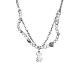 Bear Faux Pearl Layered Necklace