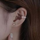 Hoop Ear Cuff 1 Pc - Clip On Earring - Love Heart - Silver - One Size