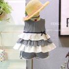 Set Of Two: Sleeveless Tiered Gingham Top + Shorts