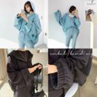 Wide-sleeve Oversized Zip-up Hoodie
