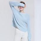 Balloon-sleeve Cable Knit Sweater