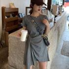 Short-sleeve Asymmetric A-line Mini T-shirt Dress