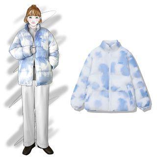 Tie Dye Fluffy Zipped Jacket