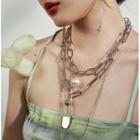 Set: Chained Necklace Set Of 3 - Silver - One Size