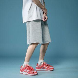 Frayed Wide Leg Sweatshorts