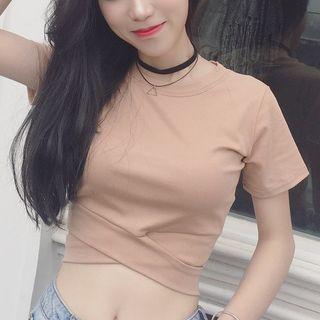 Wrap Front Short Sleeve T-shirt
