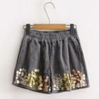 Sequined Corduroy Shorts