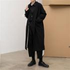 Mock Two-piece Coat Black - One Size
