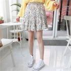 Ruffled Floral Chiffon Miniskirt