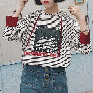 Print Stripe Hoodie