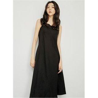 Tie-back Pinafore Dress Black - One Size