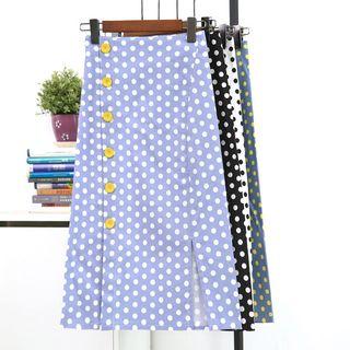 Dotted Button Skirt