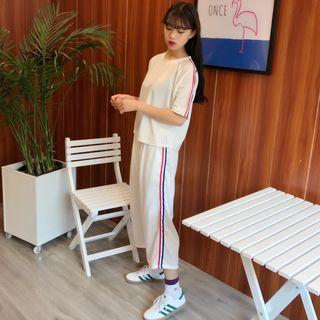Set: Short-sleeve T-shirt + Wide Leg Pants