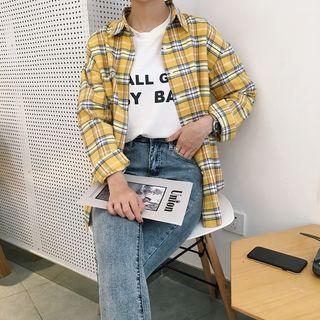 Check Loose-fit Linen Long-sleeve Shirt
