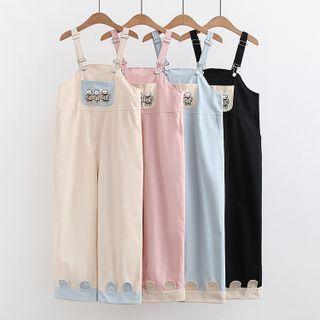 Cartoon Embroidered Loose Fit Jumper Pants